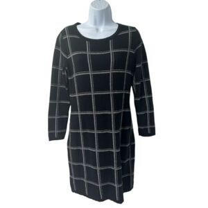 Cynthia Rowley Sweater Dress Black/White Windowpane‎ Medium